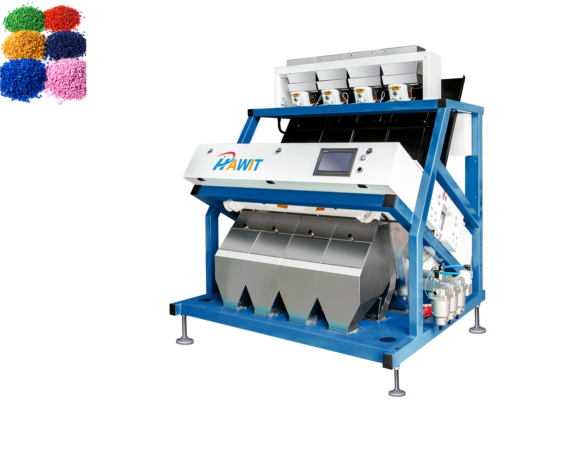 High Accuracy Plastic Color Sorter Multitasking Function 5400 Pixel CCD